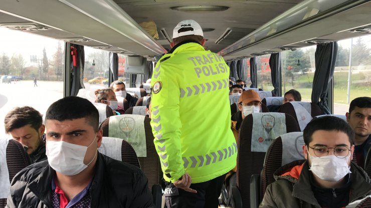 Edirne ve Tekirdağ'da şehirler arası otobüslerde koronavirüs denetimi