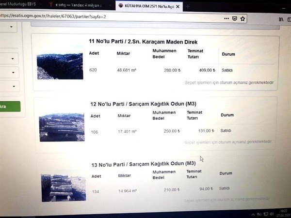Kütahya Orman Bölge Müdürlüğünde E - Satış uygulaması