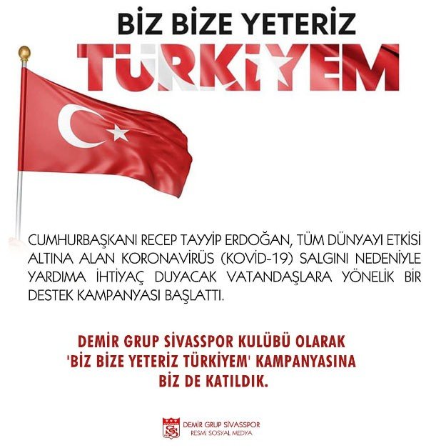 Sivasspor’dan Milli Dayanışma Kampanyası’na destek