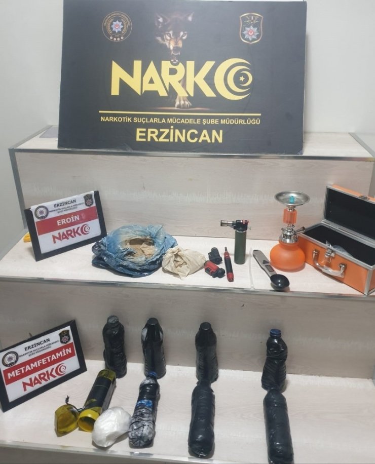 Erzincan’da 938,83 gram eroin ile 2,1 kilogram metamfetamin ele geçirildi