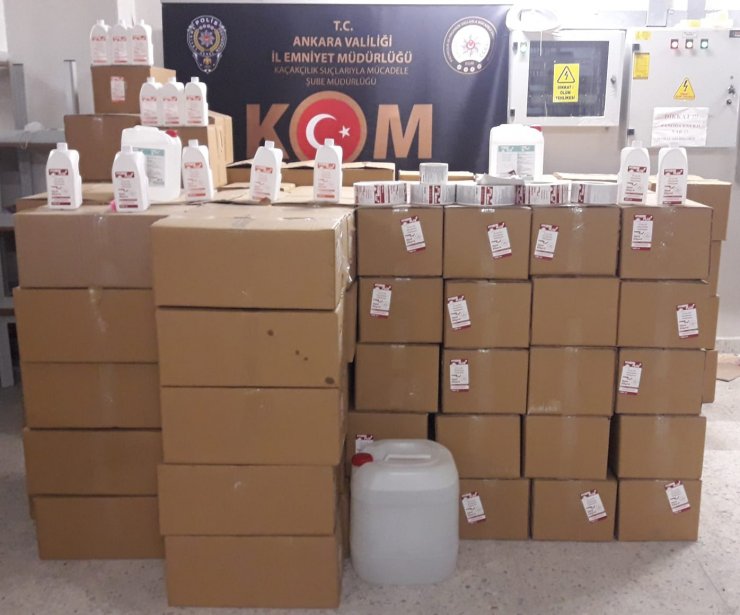 Başkentte kaçak dezenfaktan ürünleri ele geçirildi