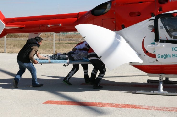 Helikopter ambulans Konya için harekete geçti!