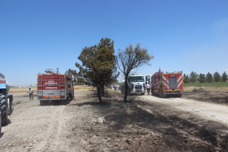 Konya'da ekin yangınları bitmiyor! Bugün de 45 dekar buğday yandı