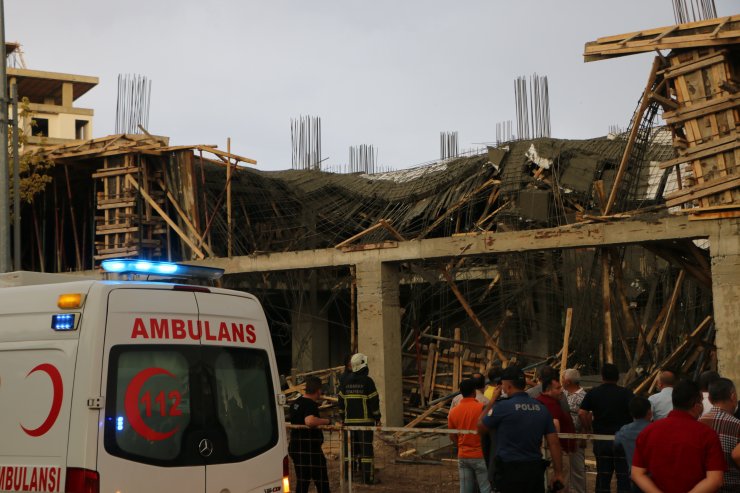 Beton dökerken inşaat çöktü! 2 işçi yaralandı