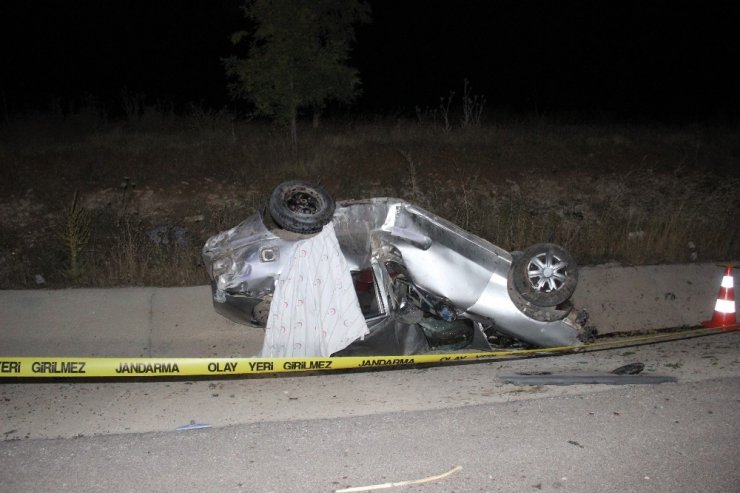 Konya - Karaman yolunda koyuna çarpan otomobil takla attı! Sürücü öldü
