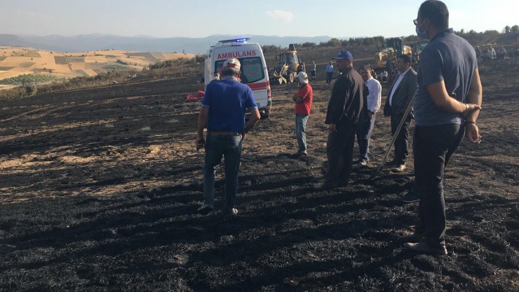 Konya'da buğday ekili tarla alev alev yandı! Müdahaleye çalışan çiftçi öldü