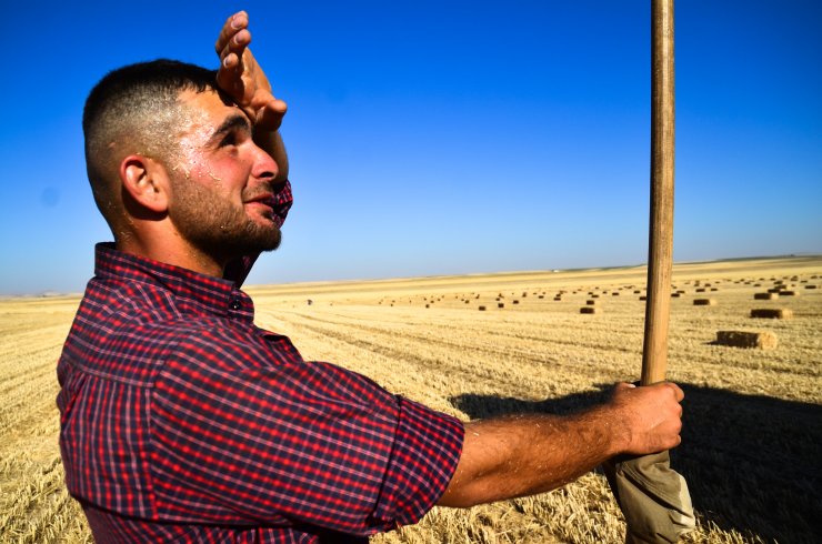 Konya Ovası'nda balya mesaisi