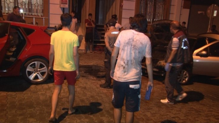 Park halindeki iki otomobil gece yarısı alev alev yandı