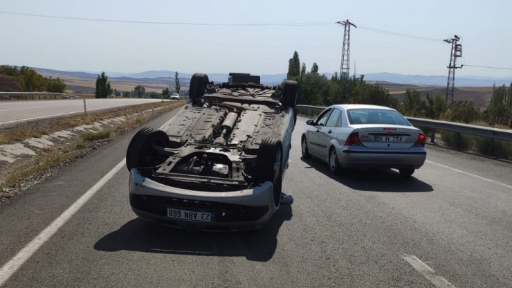 81 metre sürüklenen otomobil ters devrildi: 1 ağır yaralı