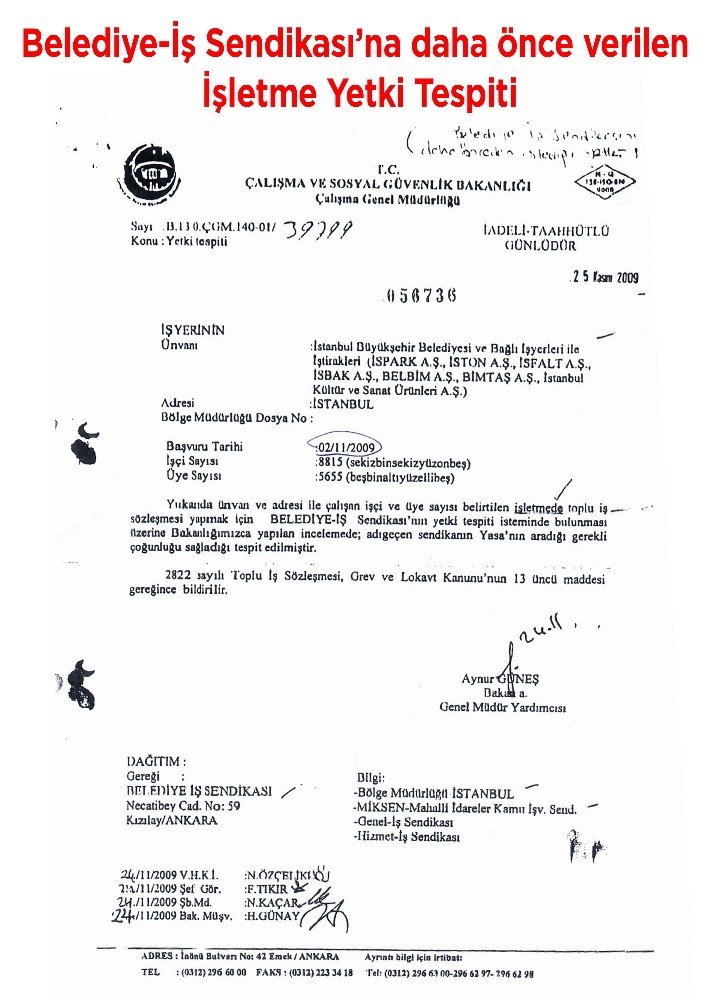 İstanbul Büyükşehir’de yetki tespiti Hizmet-İş’te