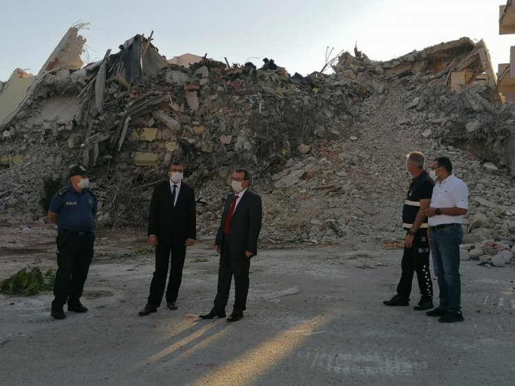 Çan’da yıkılan hükümet binasına denetleme