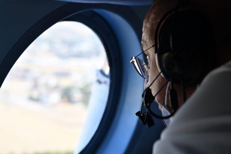 Denizli Valisi Atik helikopter ile trafik denetimine katıldı