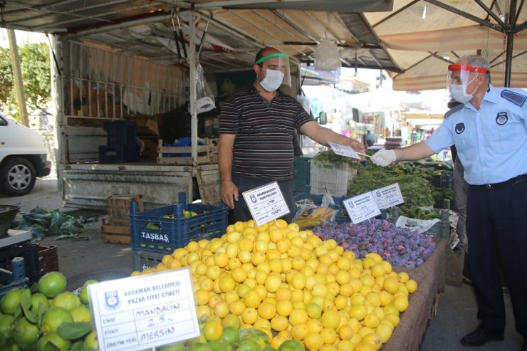 Karaman’da semt pazarlarında tek tip etiket uygulaması