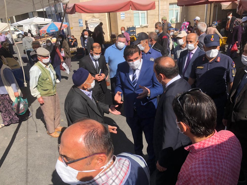 Konya Hüyük'te üst düzey koronavirüs denetimi