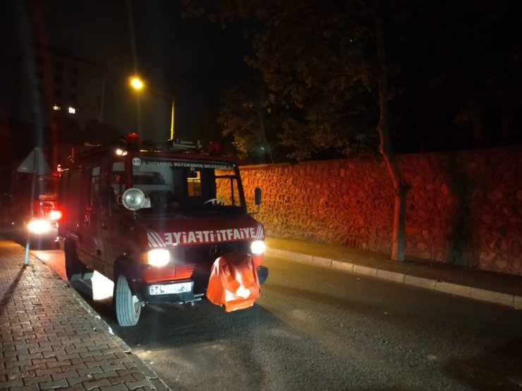 Kartal’da ormanlık alan içerisinde bulunan ahşap ev alev alev yandı
