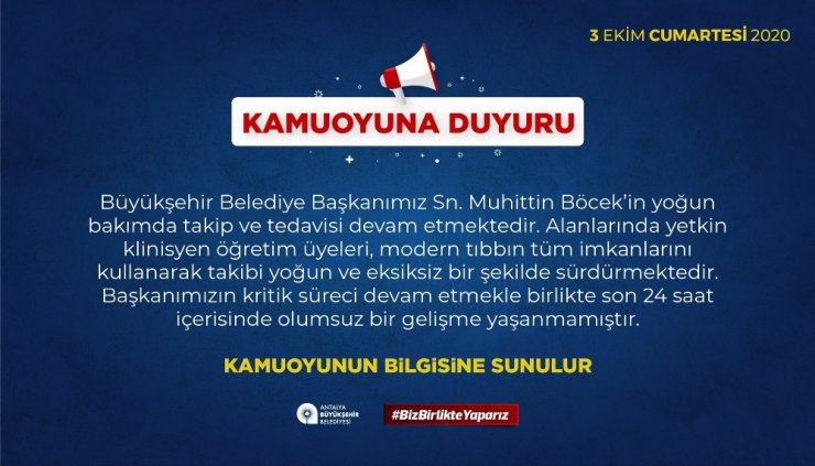 Başkan Böcek’in kritik süreci devam ediyor