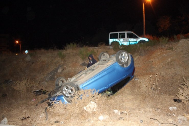 Şarampole uçan otomobilin yaralı sürücüsü 154 promil alkollü çıktı