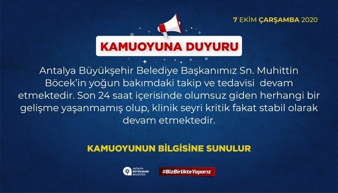 Başkan Böcek’in kritik süreci devam ediyor