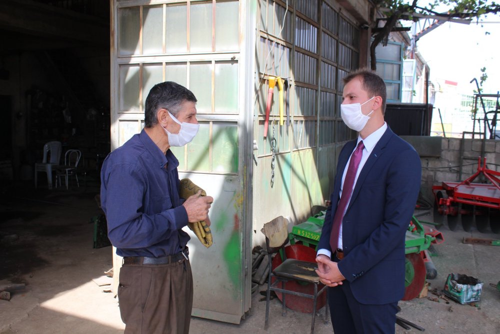 Yunak'ta Kaymakam ve İlçe Jandarma Komutanı sanayi esnafını ziyaret etti