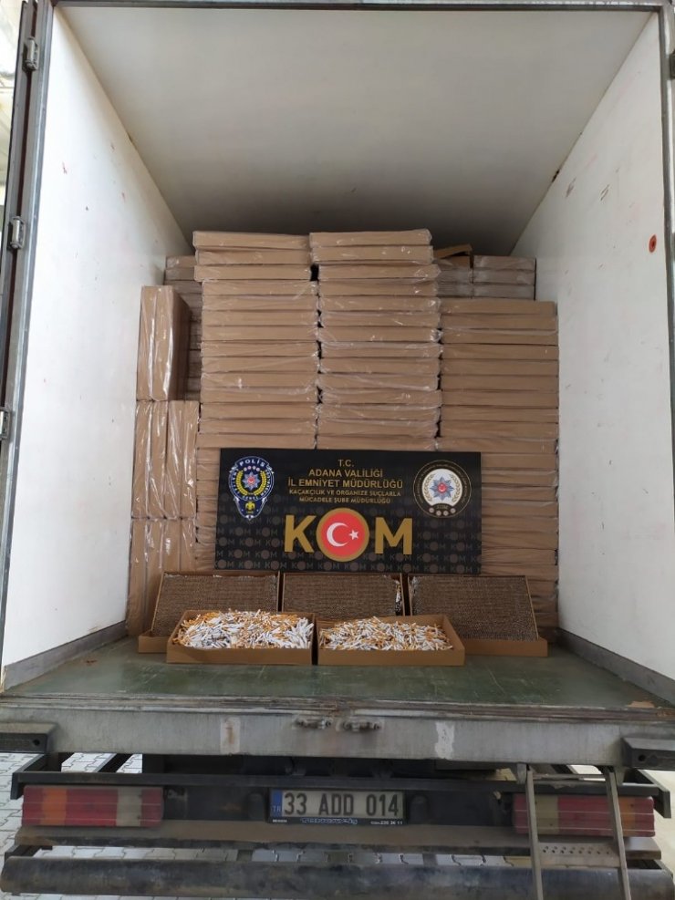 Adana’da 5 milyon 350 bin adet kaçak makaron ele geçirildi