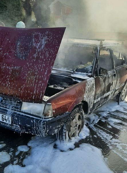 Hatay’da LPG’li otomobil yangını