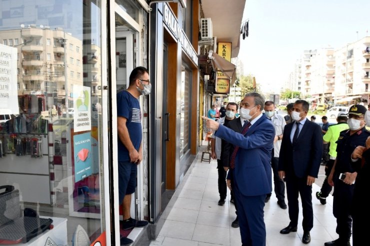 Vali Su, maske denetimi yaptı