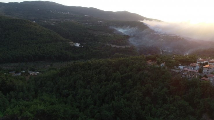Hatay’daki orman yangını drone ile görüntülendi