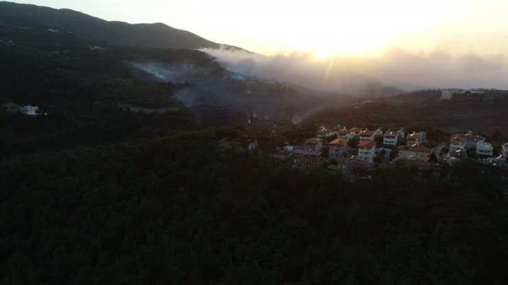 Hatay’daki orman yangını drone ile görüntülendi