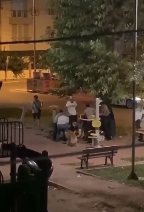 Parktaki kavga, bekçinin havaya ateş açmasıyla sonlandı