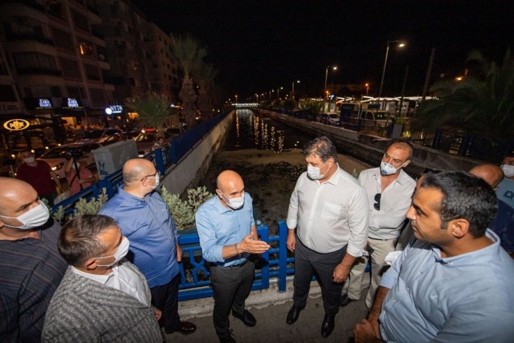 Başkan Soyer, Bostanlı Ahırkuyu Deresi’ndeki çalışmaları inceledi