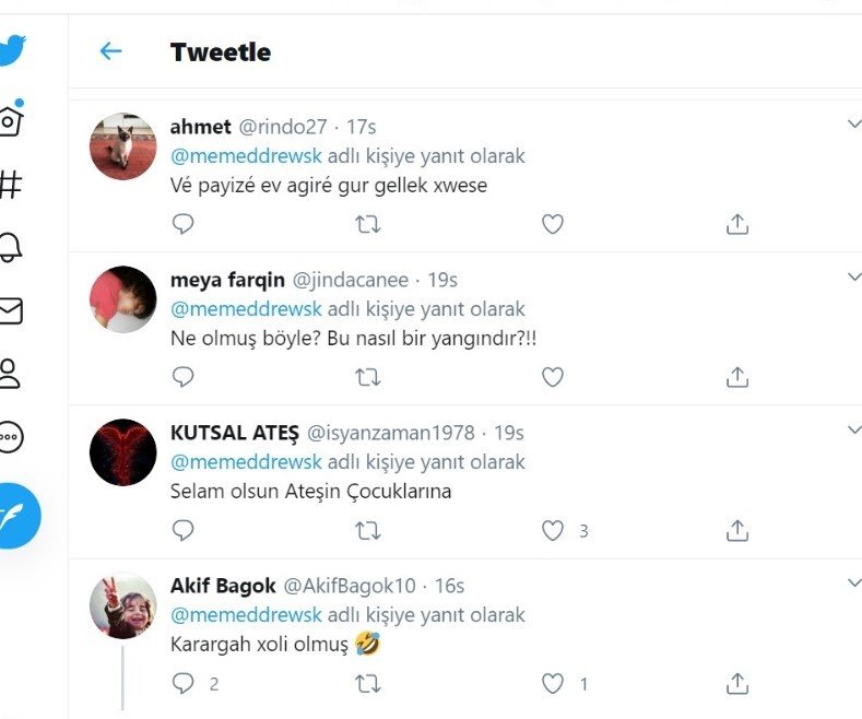 Yangın sürerken PKK sempatizanları reklam peşinde