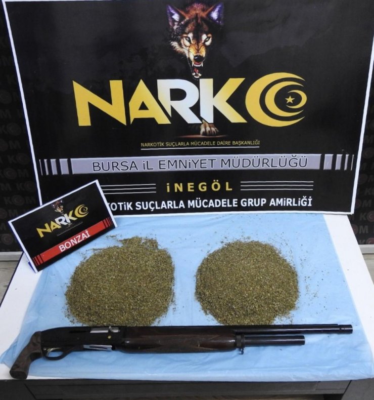 İnegöl’de 1 kilo bonzai ele geçirildi