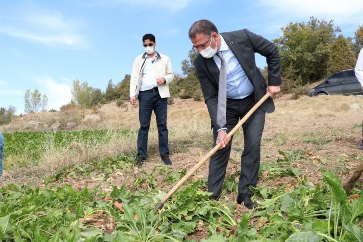 Çiftçi ile gönül bağı kuran Vali Balcı pancar çiftçisi ile buluştu