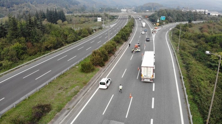 TEM Otoyolu Bolu Dağı yol çalışması nedeniyle kapatıldı