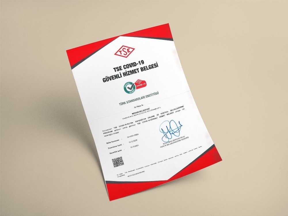 Meram Belediyesi'nin vatandaşların sağlığına gösterdiği hassasiyete TSE onayı