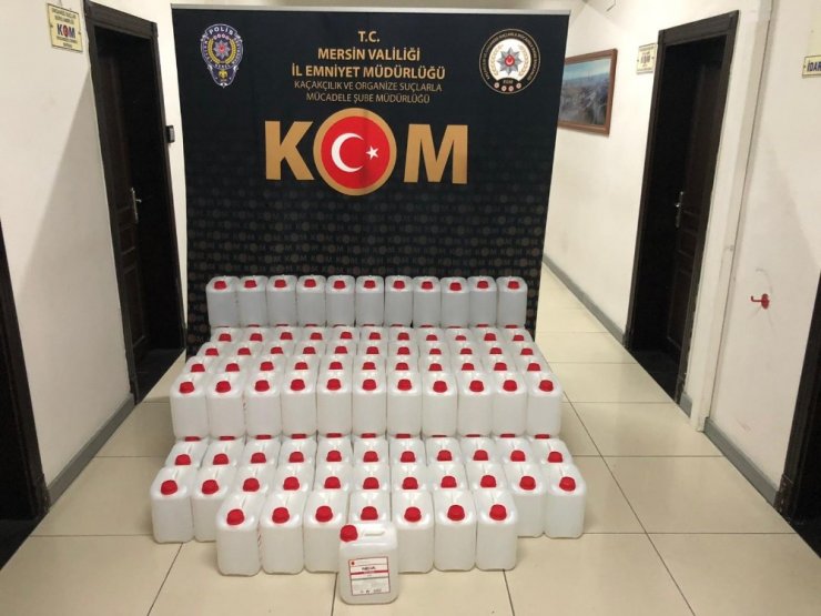 Mersin’de 850 litre sahte etil alkol ele geçirildi