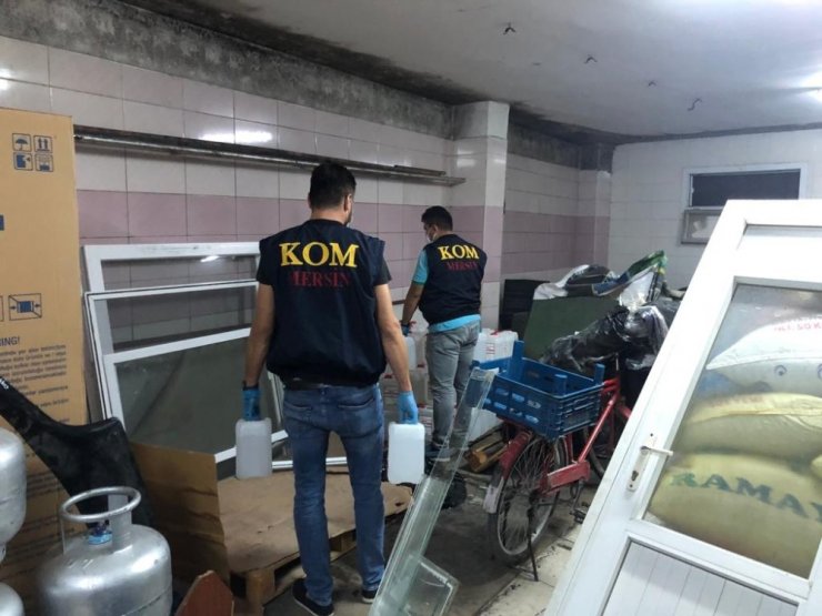 Mersin’de 850 litre sahte etil alkol ele geçirildi