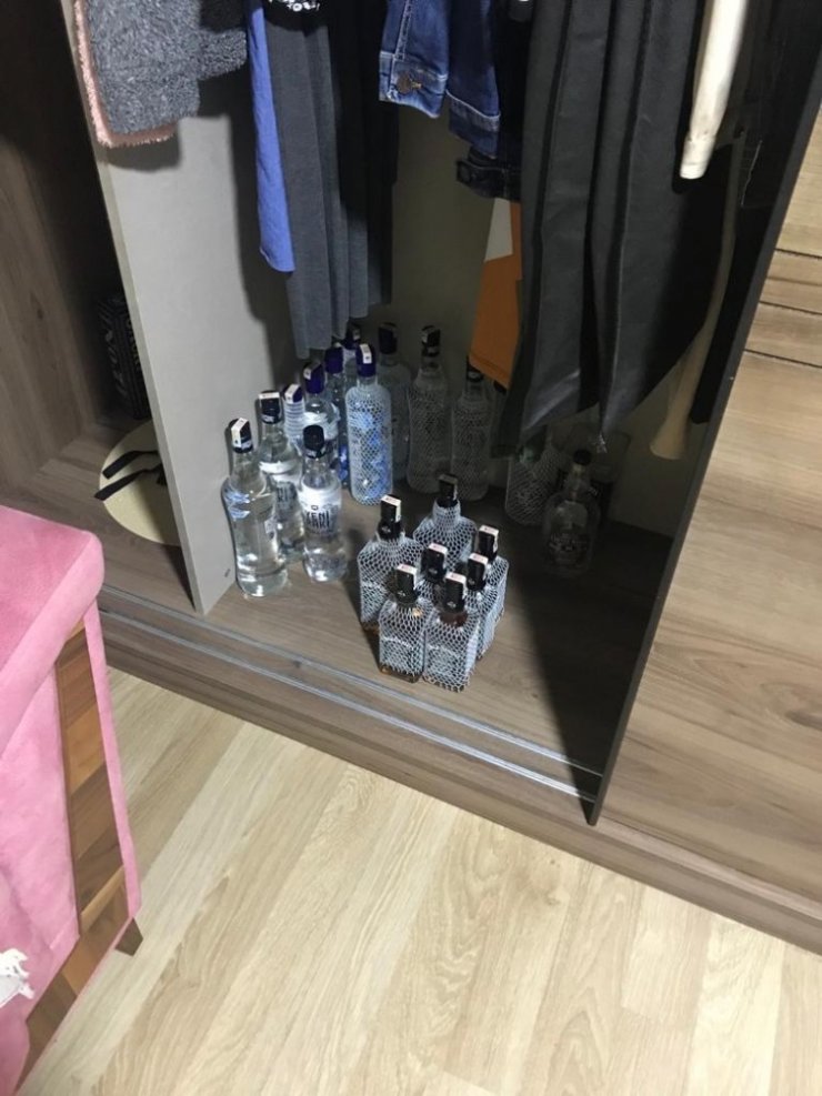 Manisa’da 350 şişe sahte içki ele geçirildi