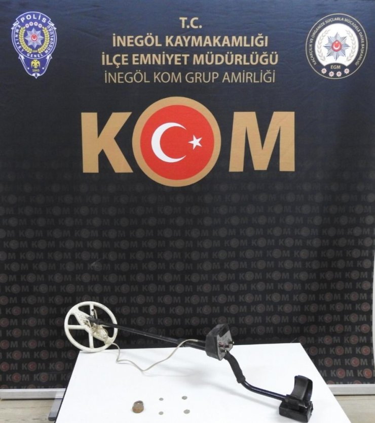 Bursa’da yol uygulamasında tarihi sikke ele geçirildi