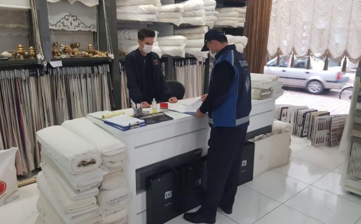 Zabıtadan işyerlerine korona denetimi