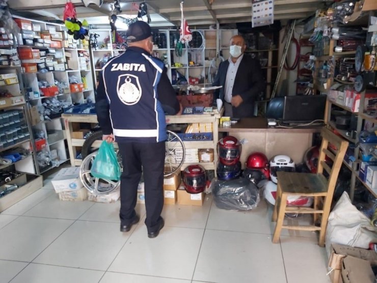 Zabıtadan işyerlerine korona denetimi