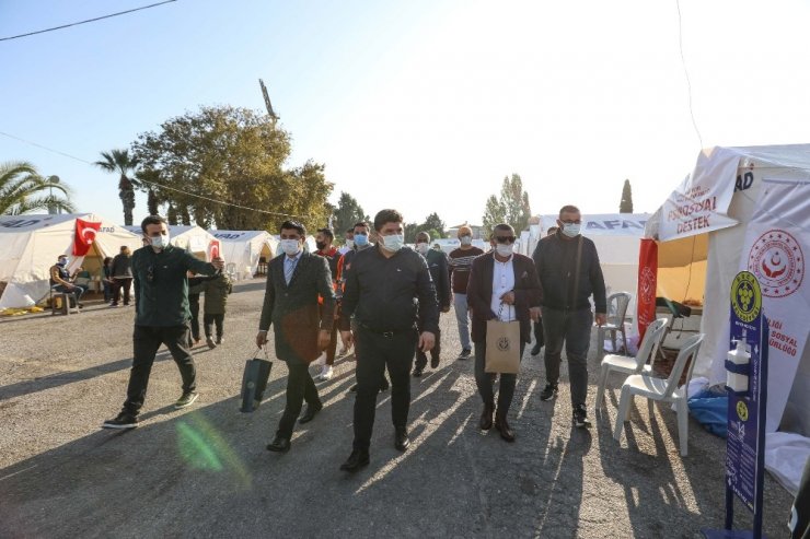 Çadır kentte korona virüsüne karşı hijyen önlemleri