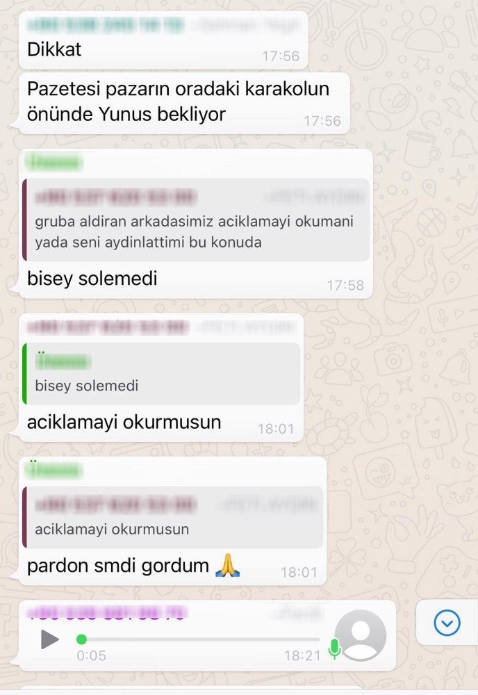 WhatsApp grubu kurarak uygulama noktalarını ifşa eden grup üyeleri hakkında soruşturma açıldı