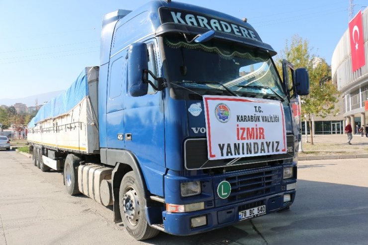 Yardım tırı Karabük’ten İzmir’e dualarla uğurlandı