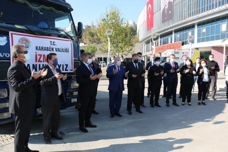 Yardım tırı Karabük’ten İzmir’e dualarla uğurlandı