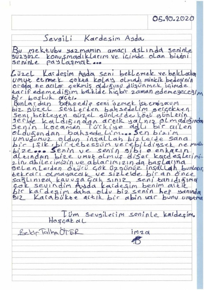 İlkokul öğrencilerinden Ayda bebek için duygulandıran mektup