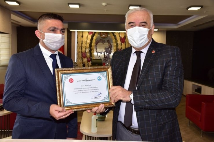 Asfalt emekçilerine teşekkür belgesi