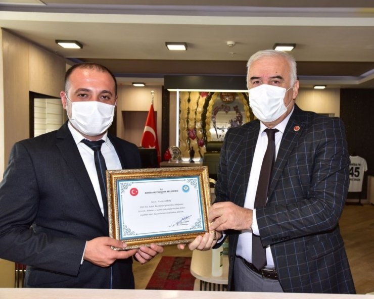 Asfalt emekçilerine teşekkür belgesi