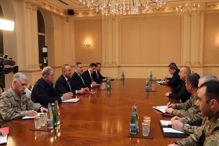 Bakan Akar, Çavuşoğlu ve MİT Başkanı Fidan Azerbaycan’da