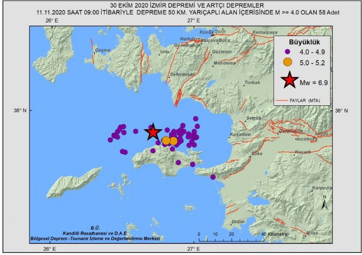 Ege’de 3 bin 457 artçı deprem meydana geldi